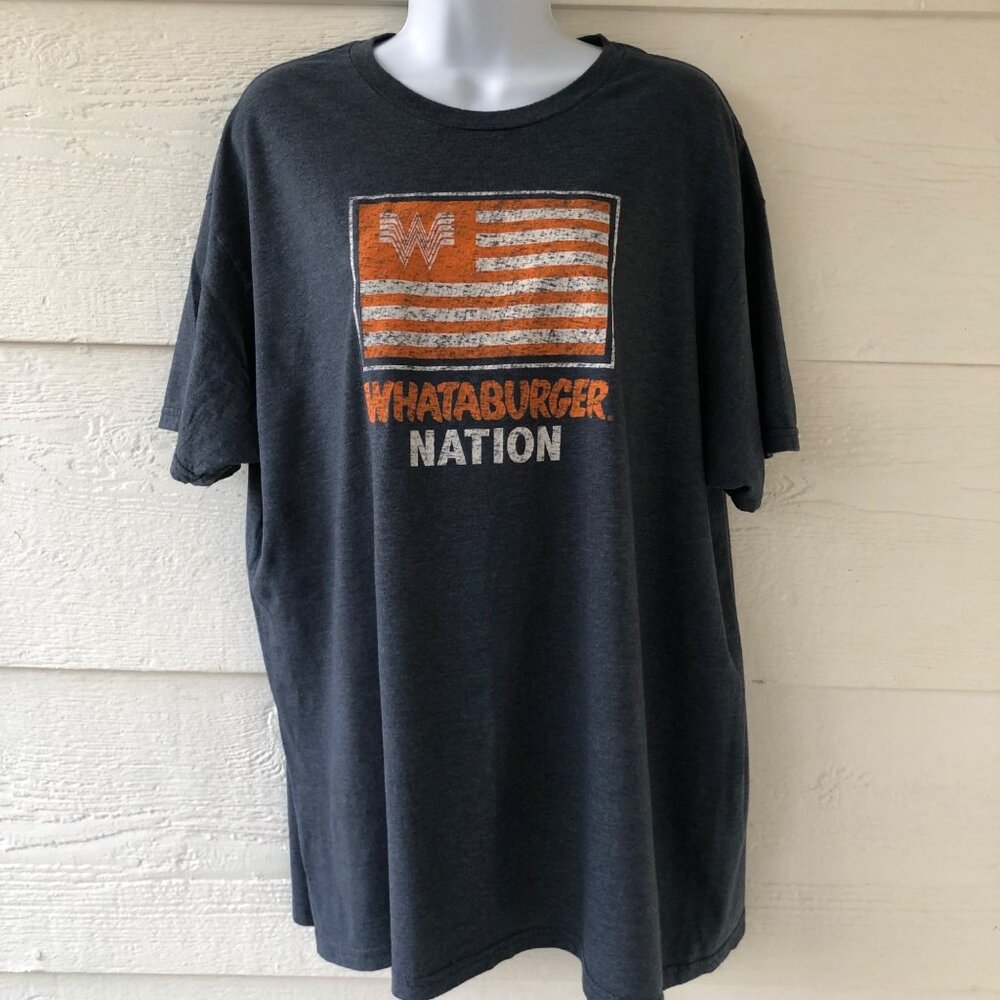 Whataburger Nation Adult XL Gray Orange Graphic Logo Tee